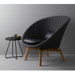 Cane-line Peacock lounge chair w/teak legs, 5458RODGT