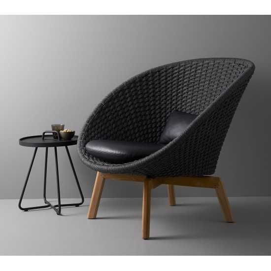 Cane-line Peacock lounge chair w/teak legs, 5458RODGT