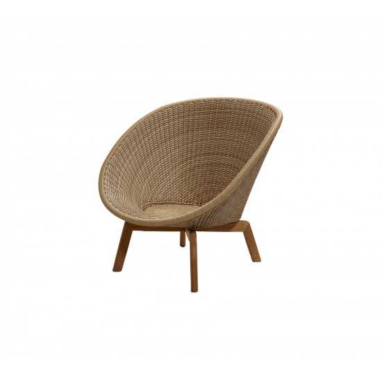 Cane-line Peacock lounge chair w/teak legs, 5458UT