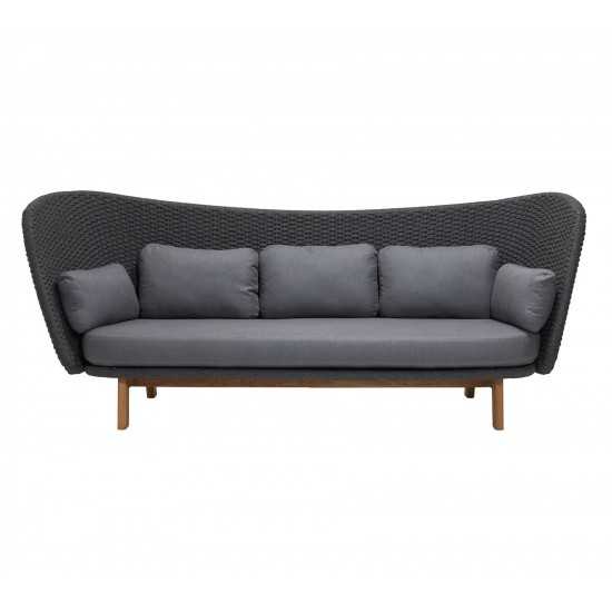 Cane-line Peacock Wing 3-seater sofa w/teak legs, 5560RODGT