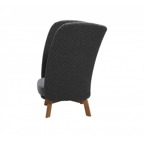 Cane-line Peacock Wing highback chair w/teak legs, 5460RODGT