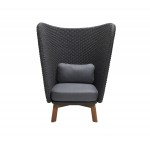 Cane-line Peacock Wing highback chair w/teak legs, 5460RODGT