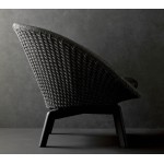 Cane-line Peacock lounge chair w/black teak legs INDOOR, 7458RODGST