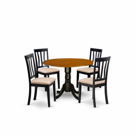 Dining Set - 5 Pcs With 4 Wooden Chairs