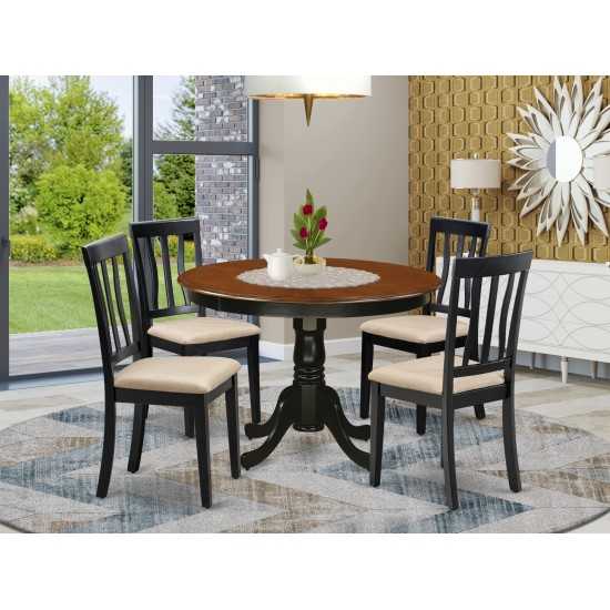 5 Pc Set With A Dining Table And 4 Dinette Chairs In Black