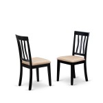 3-Pc Wood Dining Table Set 2 Wood Chairs, Butterfly Leaf Kitchen Table, Black