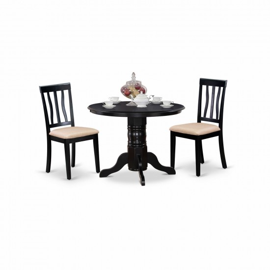 3 Pc Dinette Table Set-Small Kitchen Table And 2 Dining Chairs