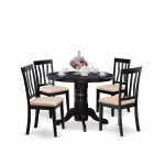 5 Pc Dining Room Set- Dinette Table And 4 Kitchen Dining Chairs