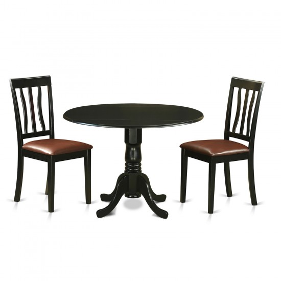 3 Pc Dining Room Set For 2-Dining Table And 2 Dining Chairs