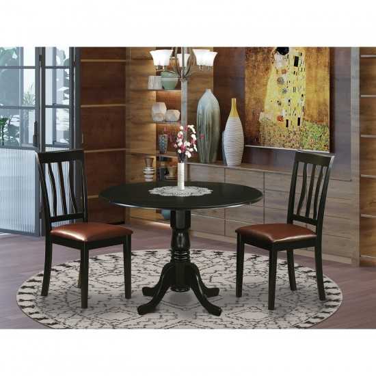 3 Pc Dining Room Set For 2-Dining Table And 2 Dining Chairs