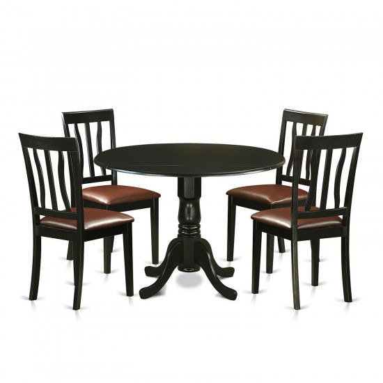 5 Pc Dining Room Set For 4-Dinette Table And 4 Kitchen Chairs