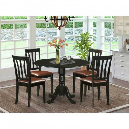 5 Pc Dining Room Set For 4-Dinette Table And 4 Kitchen Chairs