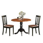 Dlan3-Bch-Lc Dining Set - 3 Pcs With 2 Wood Chairs