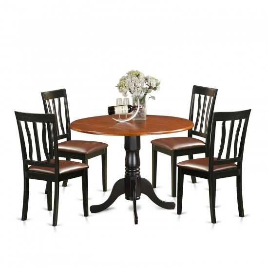 Dlan5-Bch-Lc Dining Set - 5 Pcs With 4 Wood Chairs