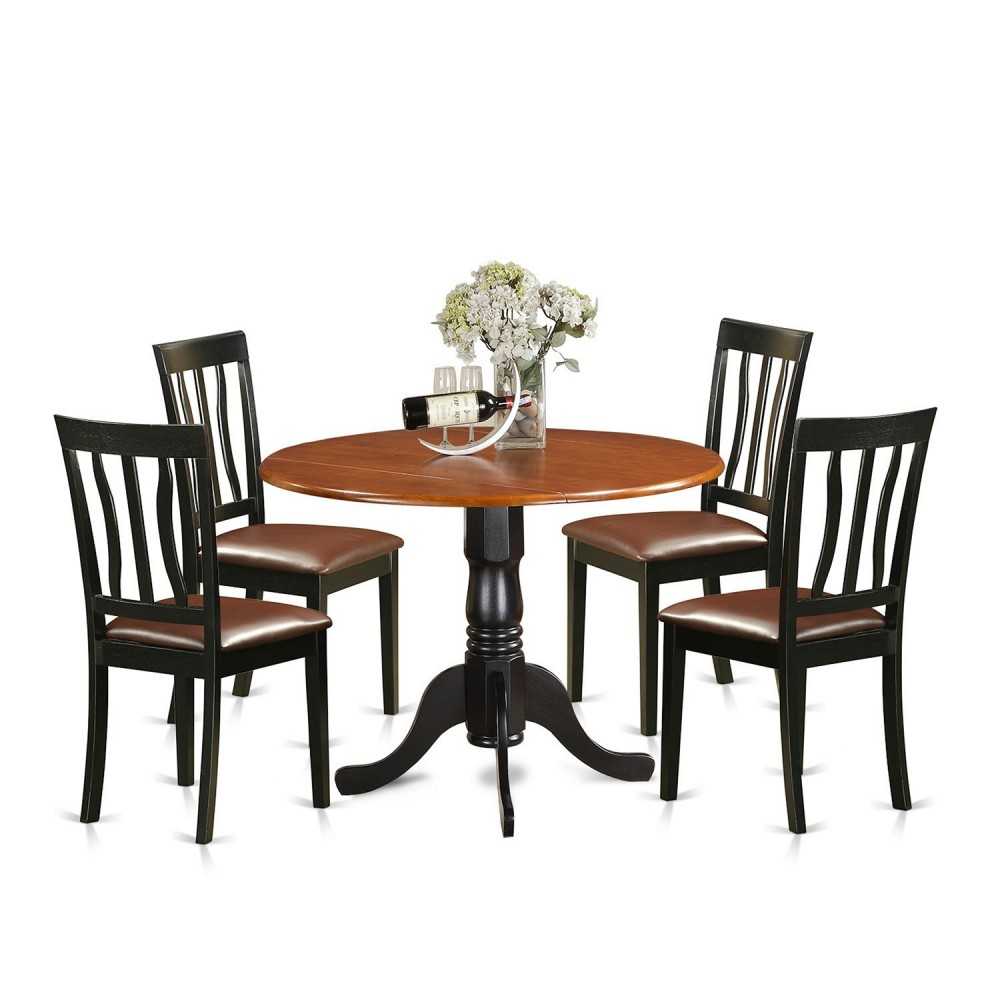 Dlan5-Bch-Lc Dining Set - 5 Pcs With 4 Wood Chairs
