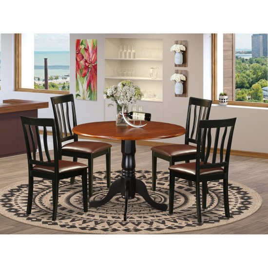 Dlan5-Bch-Lc Dining Set - 5 Pcs With 4 Wood Chairs