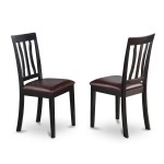 3 Pc Set With A Round Dinette Table And 2 Leather Kitchen Chairs In Black
