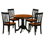 Anti5-Blk-W Dining Set - 5 Pcs With 4 Wood Chairs