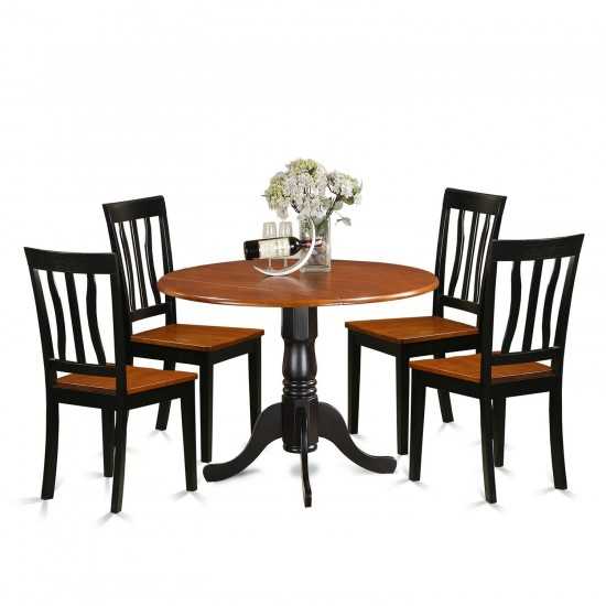 Dlan5-Bch-W Dining Set - 5 Pcs With 4 Wood Chairs