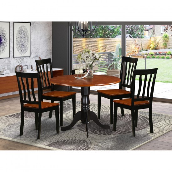 Dlan5-Bch-W Dining Set - 5 Pcs With 4 Wood Chairs