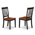 3 Pc Set With A Round Table And 2 Wood Dinette Chairs In Black And Cherry