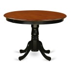 5 Pc Set, Round Dinette Table And 4 Wood Dinette Chairs In Black And Cherry