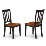 5 Pc Set, Round Dinette Table And 4 Wood Dinette Chairs In Black And Cherry