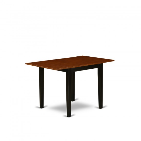 Dinette Set 3 Pc- 2 Dining Chairs, Table, Cherry Finish Hardwood Chair Seat, Top, Black Finish Frame.