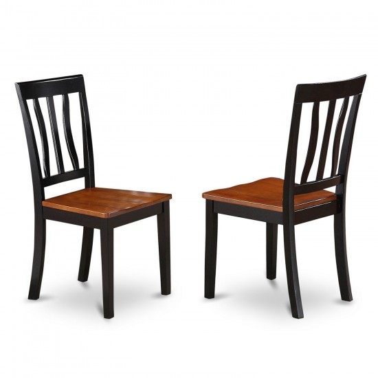 Dinette Set 3 Pc- 2 Dining Chairs, Table, Cherry Finish Hardwood Chair Seat, Top, Black Finish Frame.