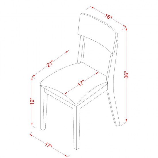 3-Piece Dinette Table Set - Table, 2 Faux Leather Seat Dining Chairs In White