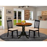 3 Pc Kitchen Table Set-Round Kitchen Table Plus 2 Dining Chairs