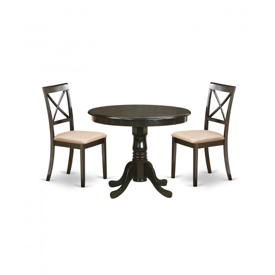 3 Pc Kitchen Table Set-Small Kitchen Table Plus 2 Dining Chairs, Cappuccino