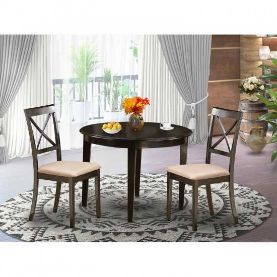 3 Pc Small Kitchen Table Set-Round Table And 2 Dining Chairs