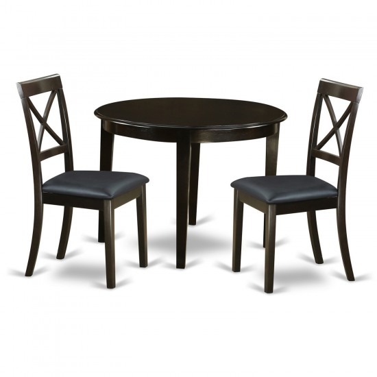 3 Pc Small Kitchen Table Set-Round Table And 2 Dining Chairs