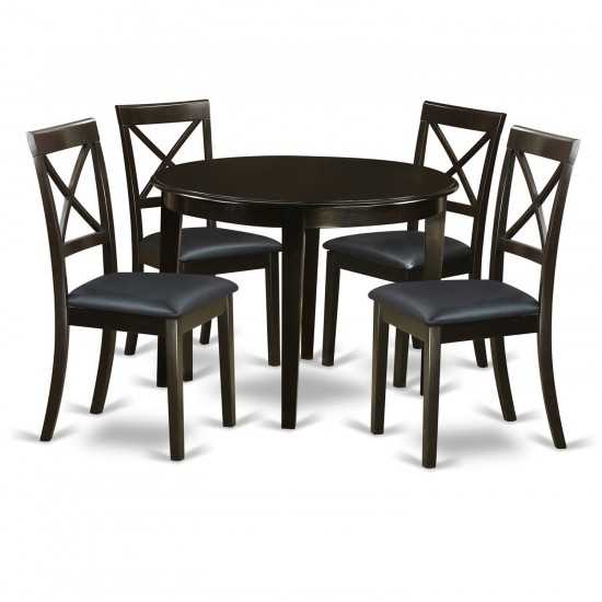 5 Pc Small Kitchen Table And Chairs Set-Round Table And 4 Dining Chairs