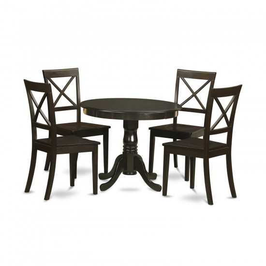 5 Pc Small Kitchen Table And Chairs Set-Round Kitchen Table And 4 Dining Chairs