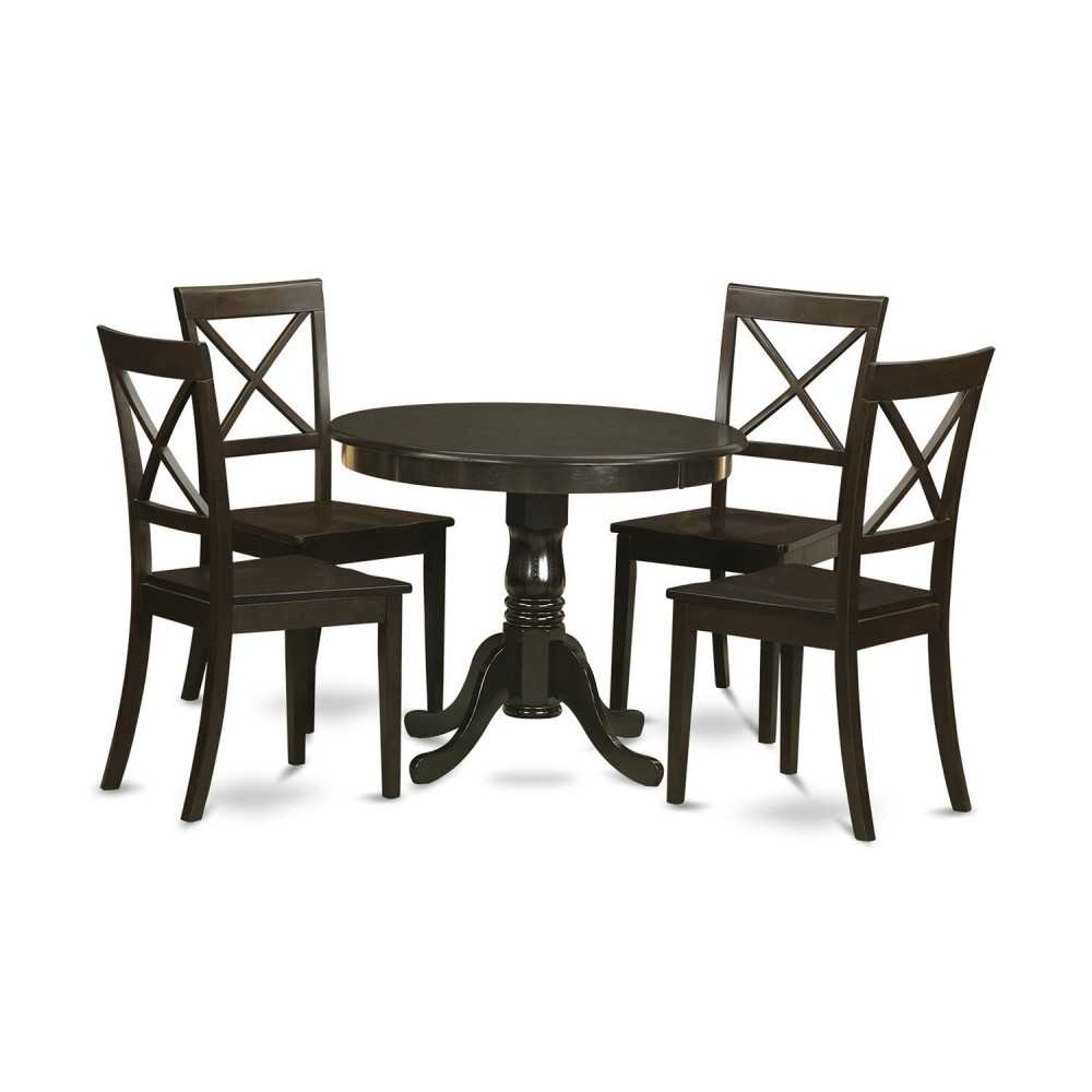 5 Pc Small Kitchen Table And Chairs Set-Round Kitchen Table And 4 Dining Chairs