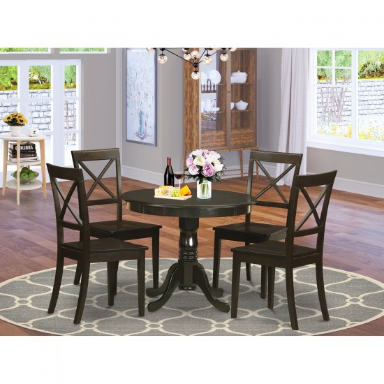 5 Pc Small Kitchen Table And Chairs Set-Round Kitchen Table And 4 Dining Chairs