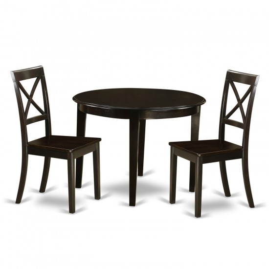 3 Pc Small Kitchen Table And Chairs Set-Round Table And 2 Dinette Chairs