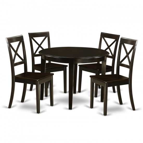 5 Pc Small Kitchen Table Set-Round Table And 4 Kitchen Chairs