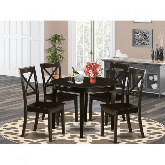 5 Pc Small Kitchen Table Set-Round Table And 4 Kitchen Chairs