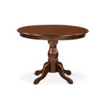 3 Pc Dining Set, Mahogany Table, 2 Mahogany Wooden Chairs, X-Back, Mahogany Finish