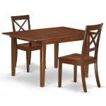 3Pc Rectangular 42/54" Dining Table, 12 In Leaf, Pair Of Wood Seat Chairs