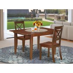 3Pc Rectangular 42/54" Dining Table, 12 In Leaf, Pair Of Wood Seat Chairs