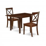 Kitchen Set 3 Pc- 2 Chairs, Dining Table, Mahogany Finish Hardwood Chair Seat, Mahogany Finish Frame.