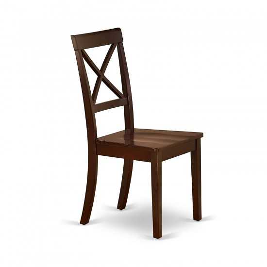 Dining Set 5 Pc- 4 Chairs, Table, Mahogany Hardwood Chair Seat, Mahogany Finish Solid Wood Structure.