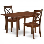 3Pc Rectangle 48/60" Kitchen Table, 12 In Leaf And Pair Of Wood Seat Chairs