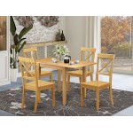 Kitchen Set 5 Pc- 4 Fabulous Chairs, Dining Table, Oak Finish Chair Seat, Oak Finish Hardwood Structure.