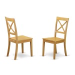 3-Piece Dinette Table Set - Table And 2 Wood Seat Dining Chairs In Oak Finish