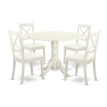 5 Pc Dublin Kitchen Table Set-Dining Table, 4 Faux Leather Seat Kitchen Chairs